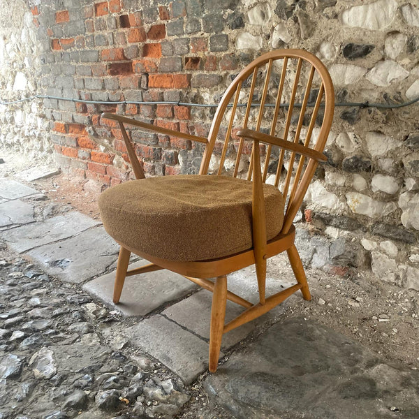 Vintage Blonde Ercol Lounge Chair Right