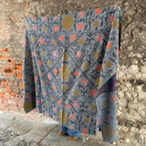 Vintage Embroidered Blue Kantha Throw