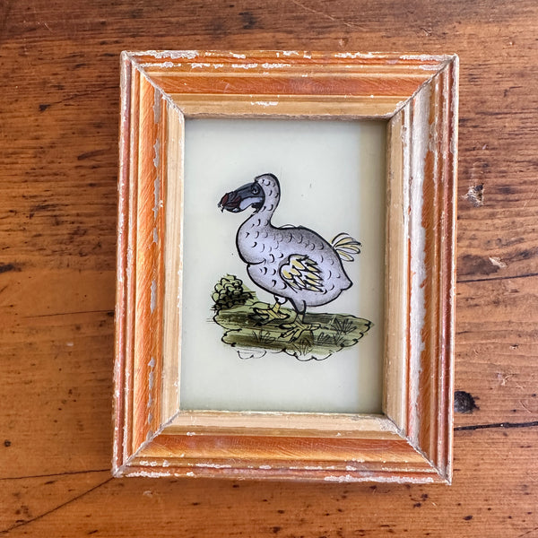 Vintage Glass Framed Painting Animals - Dodo mini