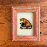 Vintage Glass Framed Painting Animals - Leopard mini