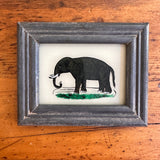 Vintage Glass Framed Painting Animals - elephant mini