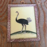Vintage Glass Framed Painting Animals - Medium