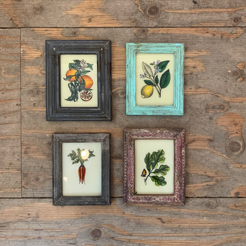 Vintage Glass Framed Painting Food - Mini