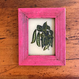 Vintage Glass Framed Painting Plants - peas