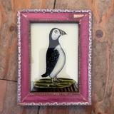 Vintage Glass Framed Paintings Exotic Birds - Medium