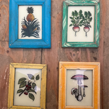 Vintage Glass Framed Paintings Fruit and Veg - Small