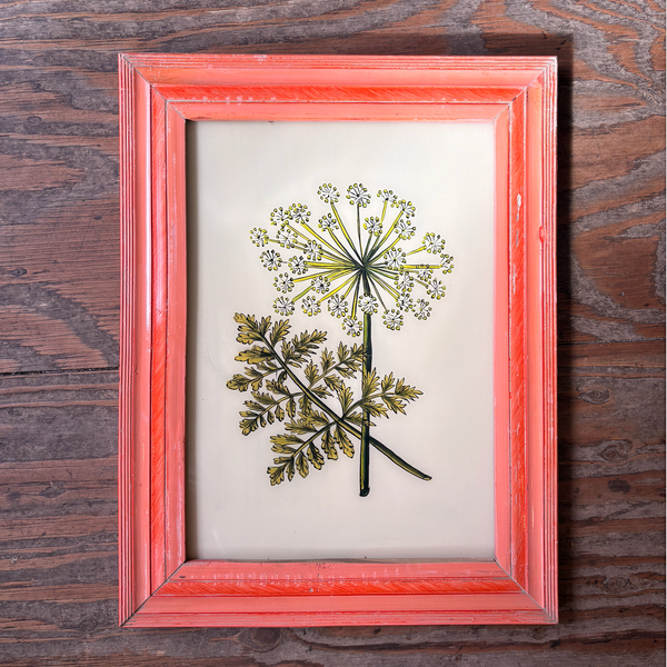 Vintage Glass Framed Paintings Nature dandylion