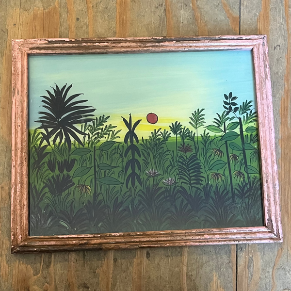 Vintage Glass Framed Paintings Nature - Medium