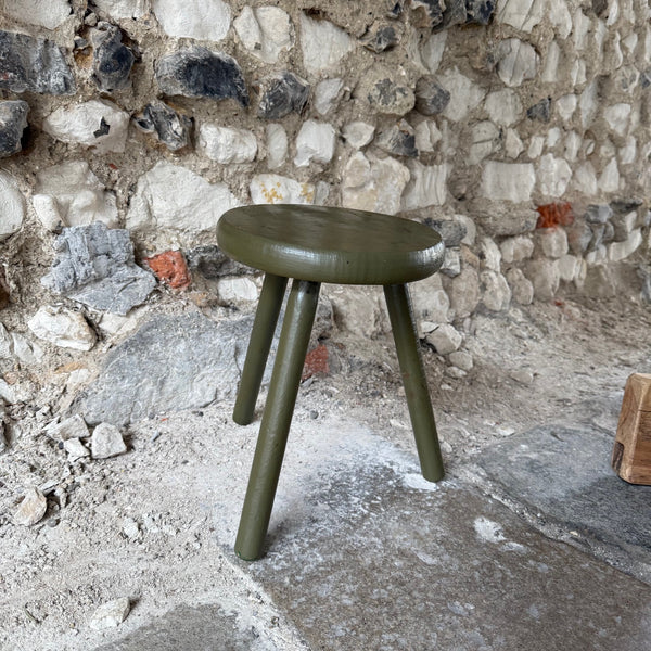 Vintage Green Stool Side