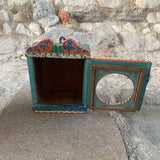 Vintage Hand Painted Clock Box open