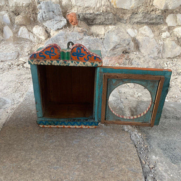 Vintage Hand Painted Clock Box open