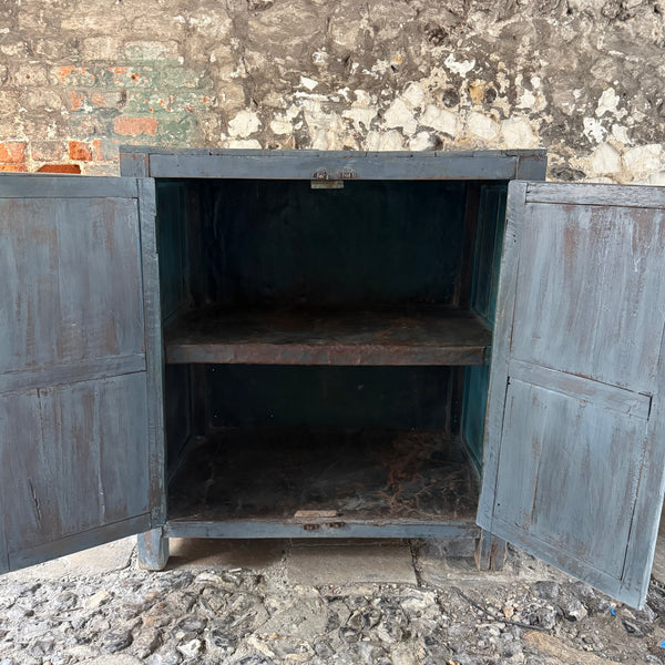 Vintage Indian Painted Cupboard Open