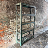 Vintage Indian Painted Green Shelving Unit Main
