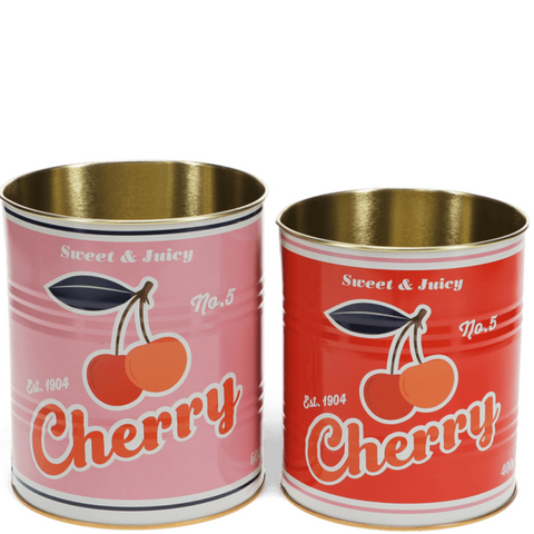 Vintage Inspired Cherry Storage Tins 