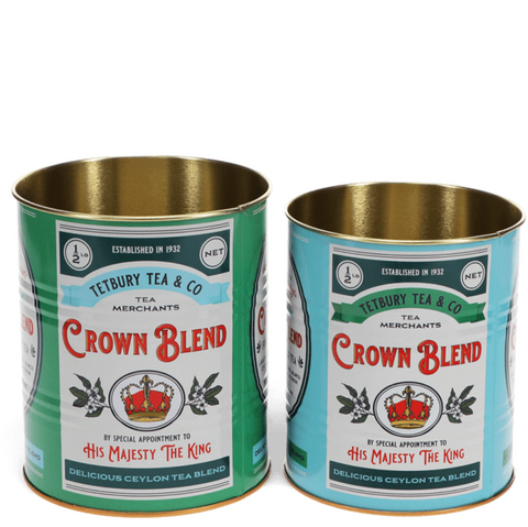 Vintage Inspired Crown Blend Tea Tins Large