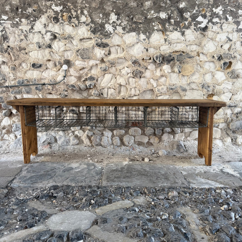 Vintage Pine Bench/Shoe Rack