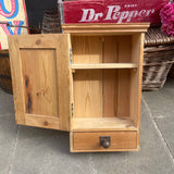 Vintage pine wall cupboard interior