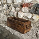 Vintage Style The Old Wykehamist Bakery Wooden Box - Rope Handle Small Side