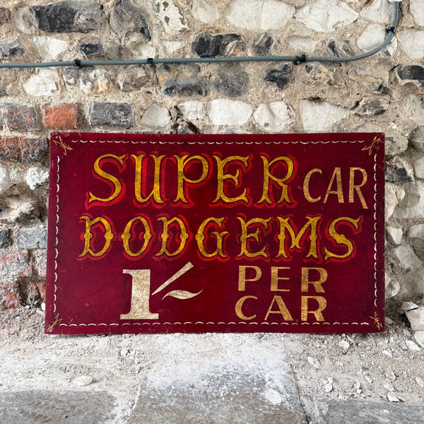 Vintage Supercar Dodgems Sign