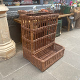Vintage Wicker Baguette Rack Side