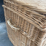 Vintage Wicker Storage Basket Close Up handle