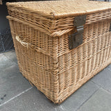 Vintage Wicker Storage Basket Left Close