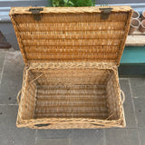 Vintage Wicker Storage Basket open