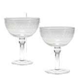 Vintage etched Coupe glass