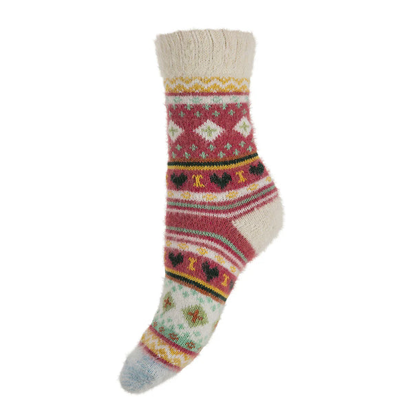Gemjar Pink Nordic Patterned Socks