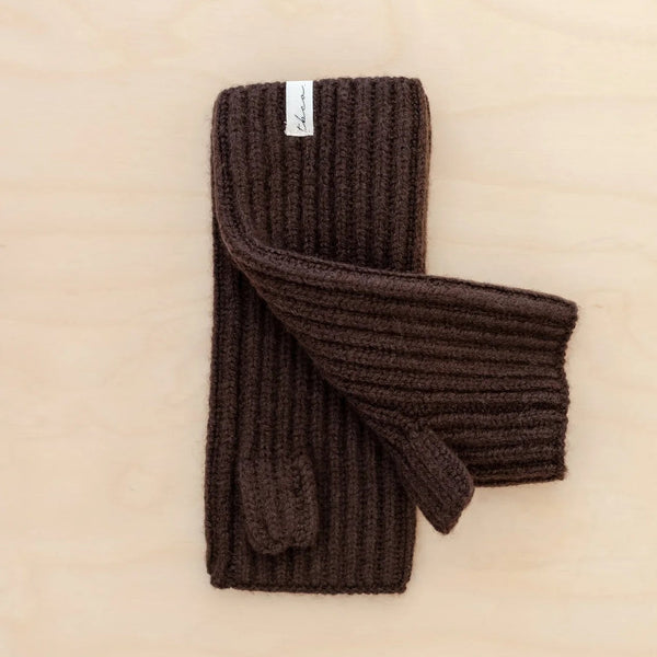 Cashmere & Merino Wool Wrist Warmers - Brown