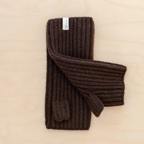 Cashmere & Merino Wool Wrist Warmers - Brown