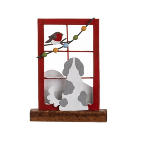 Window Gazing Dog Decoration