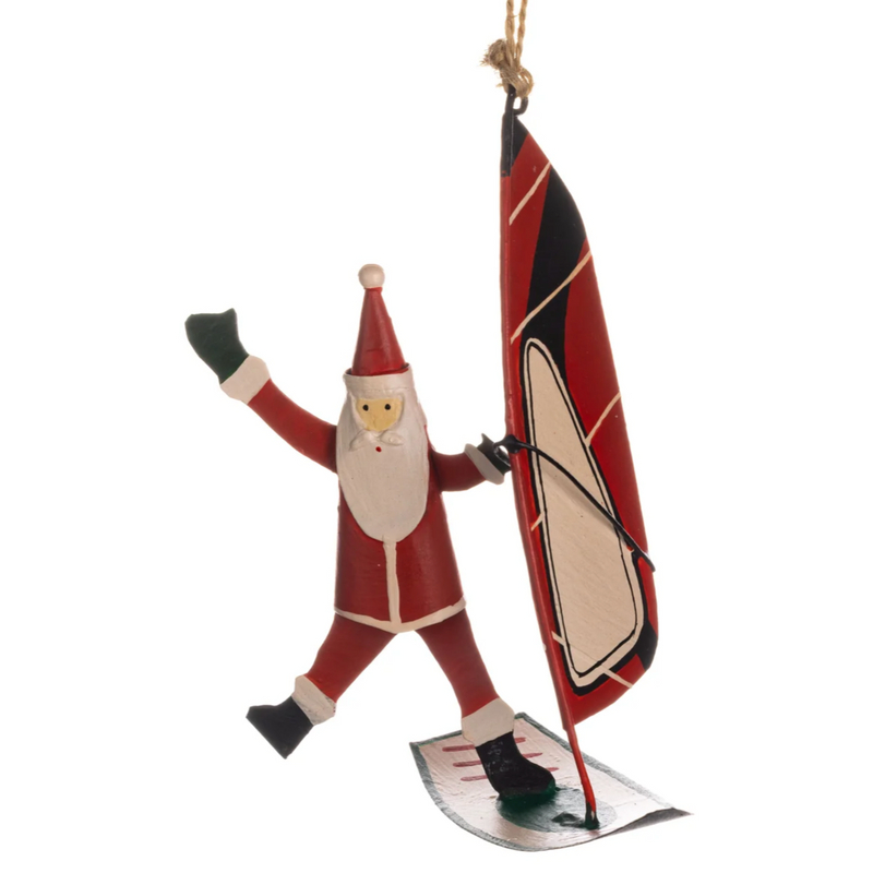 Shoeless Joe Windsurf Santa Christmas Decoration