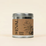 St. Eval Winter Thyme tea canister on a beige background