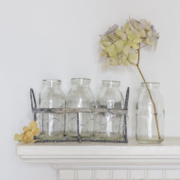 Wire Basket with 6 Mini Bottles