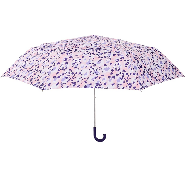 X-brella pink leopard print umbrella front view