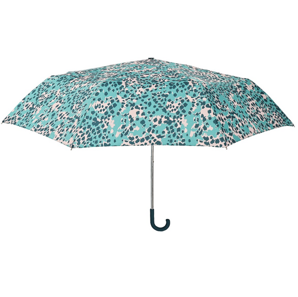 X-brella turquoise leopard print umbrella front view