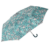 X-brella turquoise leopard print umbrella side view