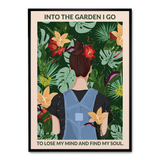 Into the Garden Framed A3 Print - Brunette