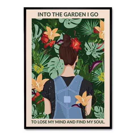 Into the Garden Framed A3 Print - Brunette