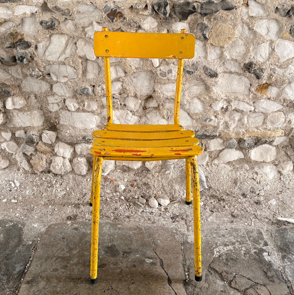 Yellow Painted Retro Chair