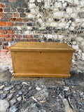 Antique pine blanket box front 