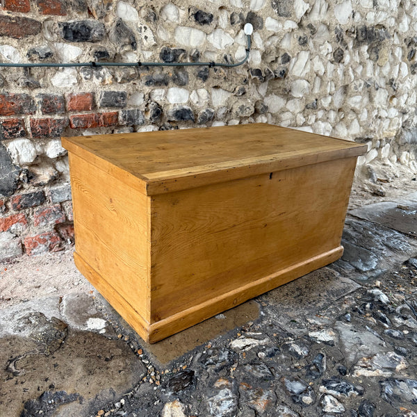 Antique pine blanket box right 