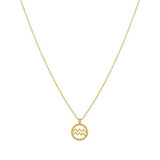 One & Eight Gold Zodiac Necklace - Aquarius