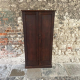 Antique Oak Tall Narrow Cupboard With Stencilled Numbers