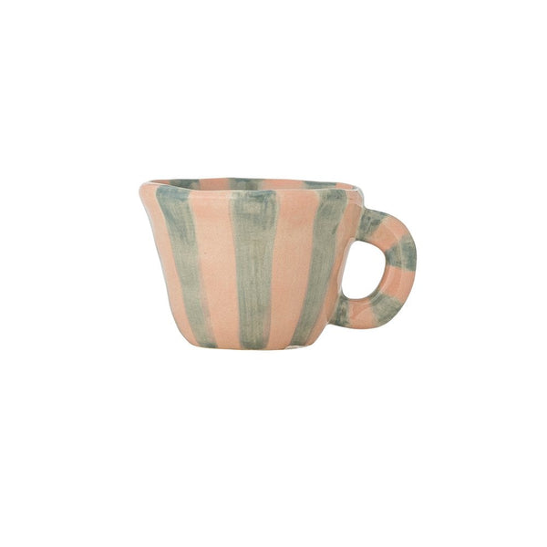 Bloomingville Nini Mug with Green Stripe Stoneware Mini Mug