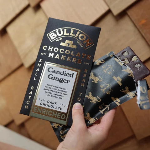 Bullion Chocolate Crystallised Ginger - Dark Enriched Bar