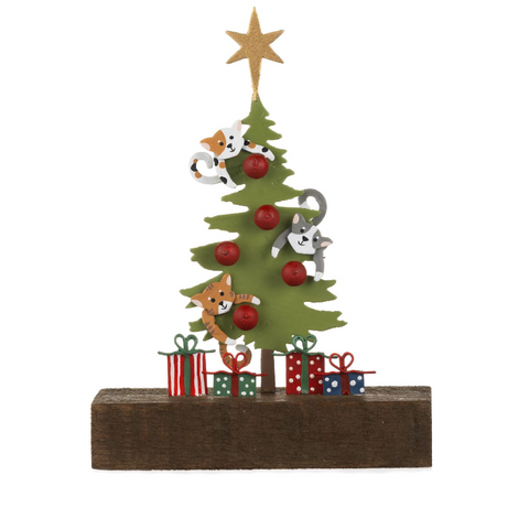 Cats in a Tree Block Decoration