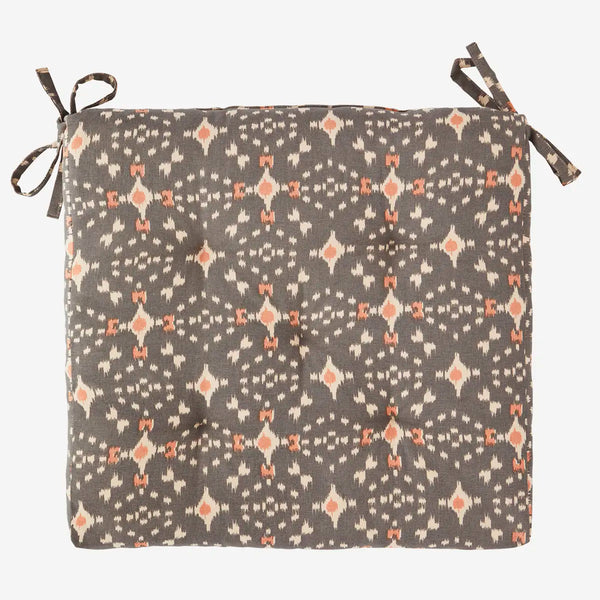 Grey, Ecru, Coral Cotton Chair Pad
