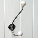 White Crackle Glaze Wall Hook